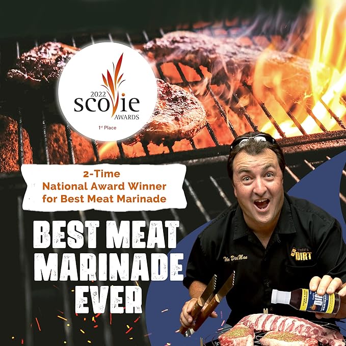 Todd’s DIRT - Down and DIRTY Marinade 15oz 4 Bottles Pack Steak Pork and Chicken Marinade Gourmet Marinade that’s GREAT ON practically EVERYTHING 100% All Natural With No MSG &amp Gluten-Free