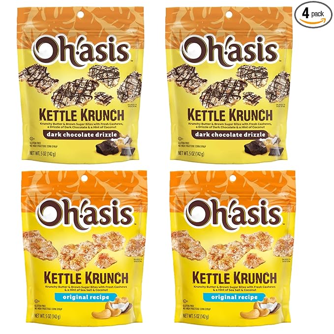 Anastasia Variety pack Coconut Cashew Crunch Original Recipe + Anastasia Coconut Cahsew Crunch &amp Dark Chocolate Coco bites 5oz 4Pack