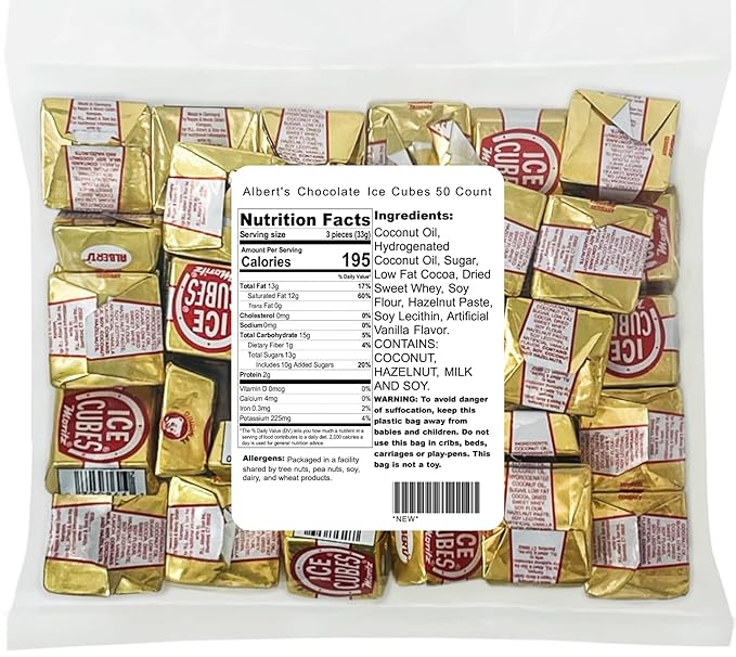 Albert's Chocolate Ice Cubes 50 Count