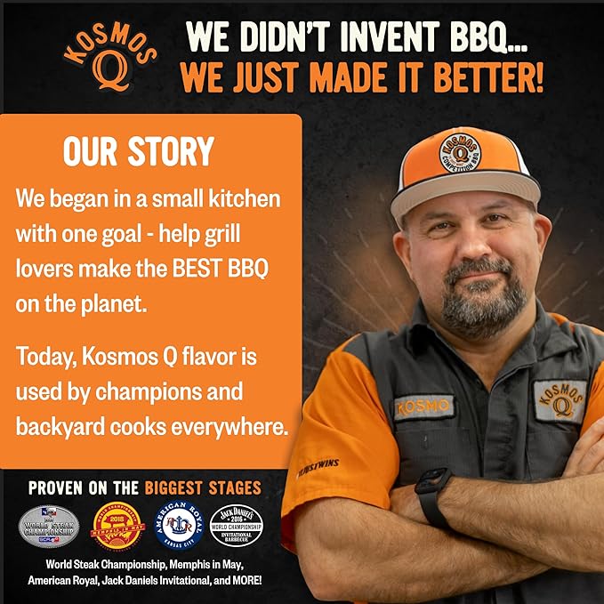 Kosmos Q BBQ Pitmaster Gifts for Men or Dads Includes 8 Flavors of Grill Seasonings BBQ Sauces &amp Meat Rubs Sampler Pack for Chicken Steak Turkey Pork &amp More