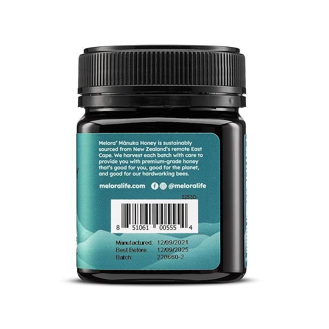 Melora Raw Manuka Honey from New Zealand | UMF 10+ | MGO 265+ | 8.8 Oz Jar | Safe for Skin Care | Edible &amp Healthy Sugar Alternative | Traceable from Hive to Hand Manuka Honey