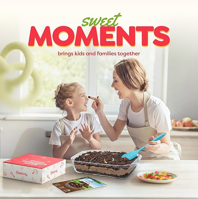 BAKETIVITY Dirt Pie Kids Baking Kit | Delicious Chocolate Cake Kids Baking Set for Girls &amp Boys | Baking Set for Kids with Pre-Measured Ingredients | Perfect Family Gifts for Cooking Lovers Ages 6