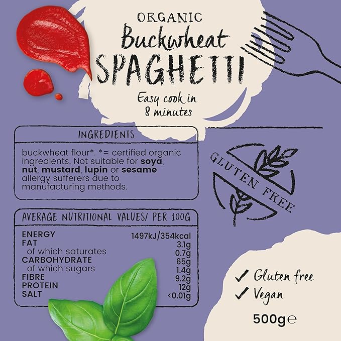 AMISA ORGANICS Organic Buckwheat Spaghetti 500 GR