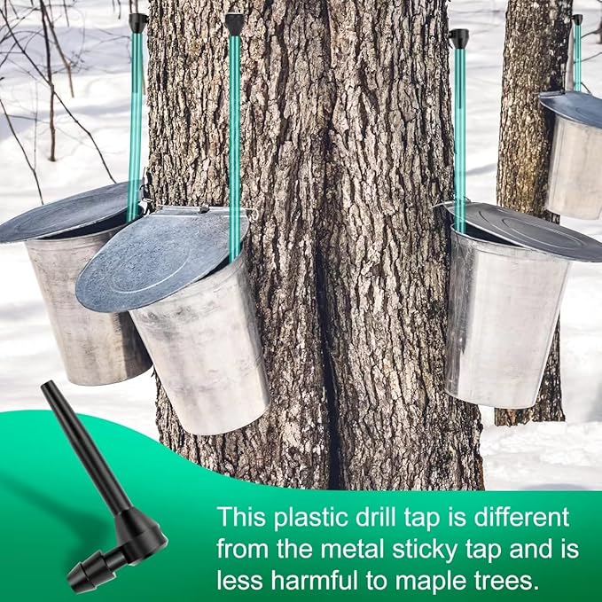 15 Set Maple Syrup Tapping Kit ROOKEA Maple Tree Sap Taps 32Ft Food Grade Tubing Lines Tap Drill Bit Tapping Filter for Birch Syrup Supplies Collection Beginner Accessories
