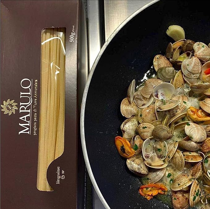 Marulo Organic Linguine (Pack of 12 1.1 lb Each) – USDA Certified Organic Italian Bronze-Die Cut Artisan Pasta Only 2 Ingredients Imported from Campania Italy | USDA Certified