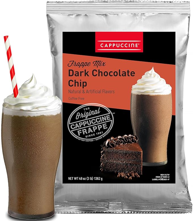 Cappuccine Dark Chocolate Chip Frappe Mix 3 Pound (Pack of 1)