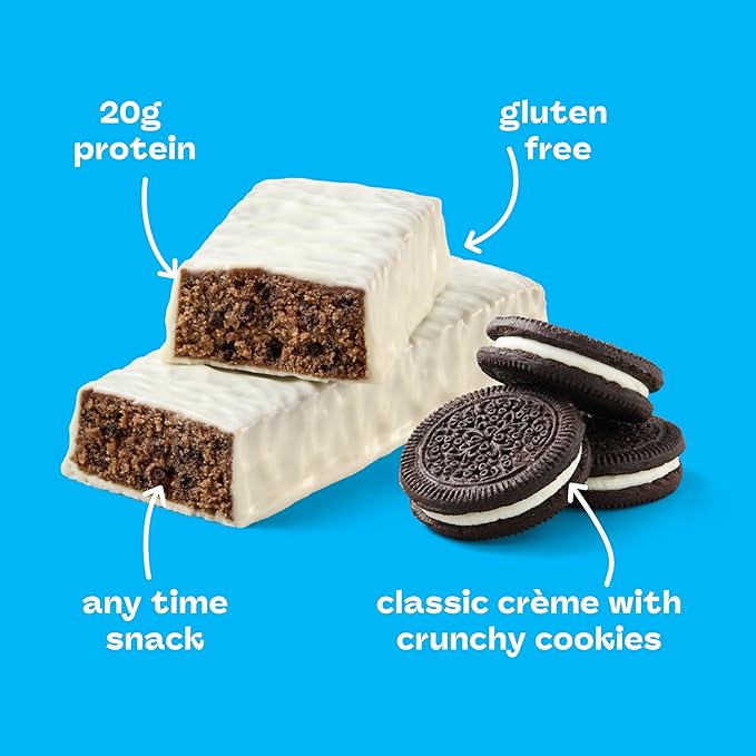 think! Protein Bars High Protein Snacks Gluten Free Kosher Friendly Cookies and Crème Nutrition Bars 2.1 Oz per Bar 10 Count (Packaging May Vary)