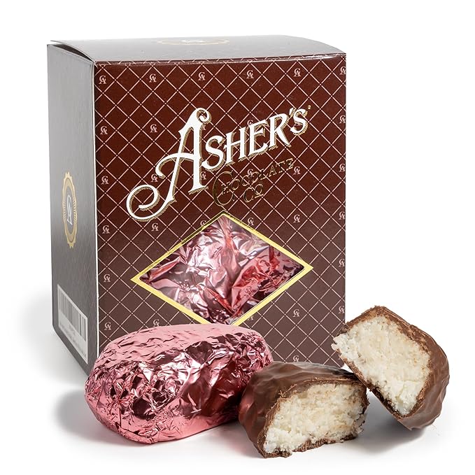 Asher's Chocolates Chocolate Covered Eggs Individually Wrapped 2oz Eggs Covered in Chocolate Spring Collection of Easter Eggs Small Batches of Kosher Chocolate Family Owned Since 1892 (6 Eggs Mi