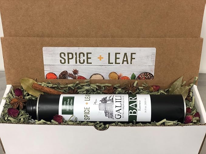 Premium Blend Extra Virgin Olive Oil by Spice + Leaf - Authentic Mediterranean Full Body Oil for Dipping Drizzling Marinades and Dressings| All Natural | 16.9 fl. oz.
