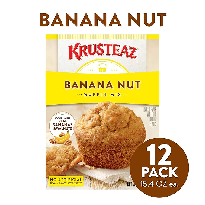 Krusteaz Banana Nut Supreme Muffin Mix 17.1-Ounce Boxes (Pack of 12)