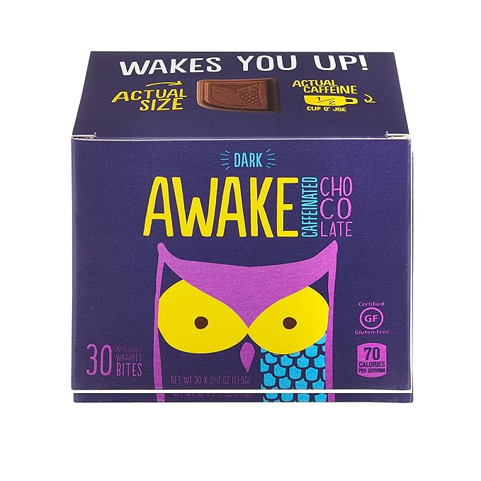 AWAKE Caffeinated Chocolate Energy Bites Dark Chocolate 30Count