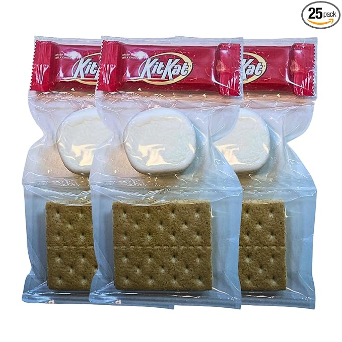WBB | SMORES KIT STRIP | Individually packaged set : Graham Crackers Marshmallow Chocolate | Make delicious smores (25 sets) (25 units Milk Wafer)