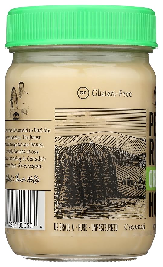 Peace River Creamed Organic Honey Kosher Gluten Free 16 Ounce (Pack of 6)
