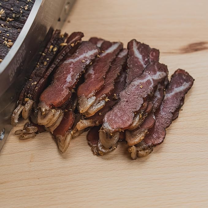 Biltong Depot Original Beef Biltong Slab with Fat – 8oz | Air-Dried Beef Jerky Snack | High Protein | Zero Sugar | Keto &amp Paleo Friendly | Gluten Free | No Artificial Preservatives | No MSG