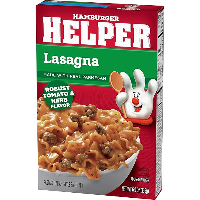 Hamburger Helper Pasta Lasagna 6.9 Ounces 12 per Case.