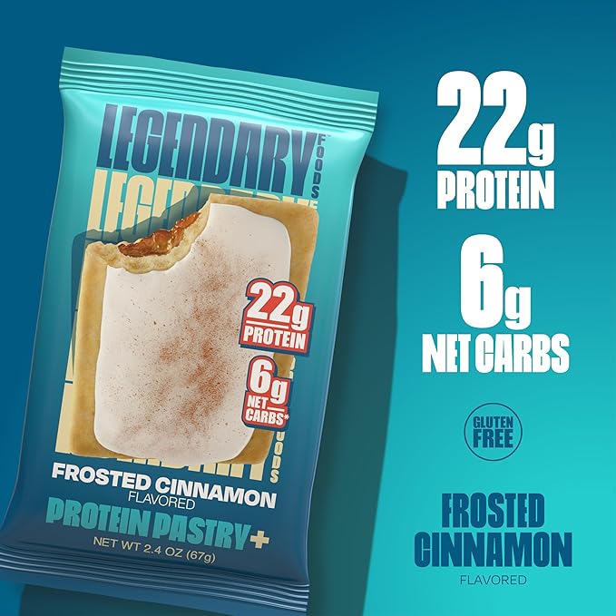 Legendary Foods 22 g Protein Pastry and Roll Bundle - Low Carb Meal Replacement Bar - Gluten Free Protien Snacks - Healthy Keto Snack Box - Low Sugar Energy Bars - Bariatric Diabetic Friendly 18 Pack