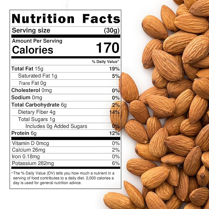 Trends Almonds - Fire Roasted Unsalted - Premium Quality- Natural Non-GMO No Preservatives Perfect for Snacking Baking and Cooking (3 LBS)