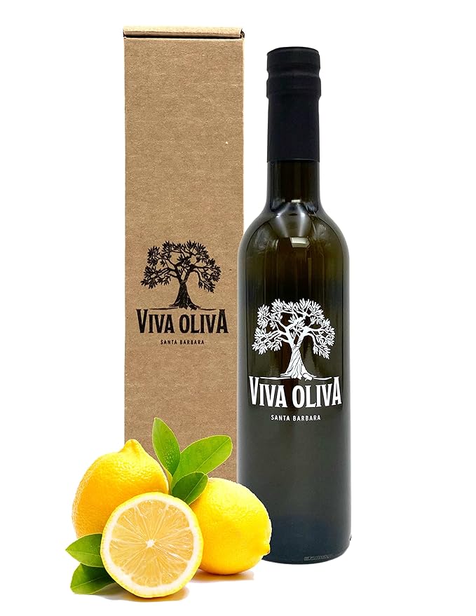 Viva Oliva Lemon Fused Olive Oil - 375ml (12.7 oz) - Premium Quality - Made with 100% Natural Ingredients - Gourmet Olive Oil - Great for Marinades Dressings &amp Dipping