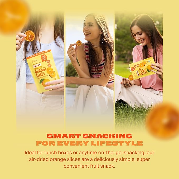 Whitney Jordan Naturals Air-Dried Orange Slices 2 Oz Pack of 10 - Dried Fruit Snack Made from Real Oranges - Gluten-Free Vegan Chewy Real Fruit for Healthy Snacking On-the-Go