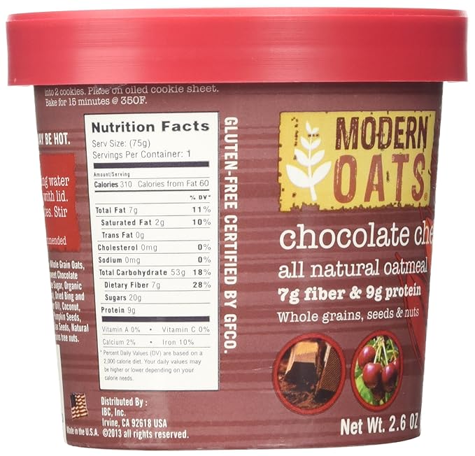 Modern Oats Premium Oatmeal Cups 6 Flavor Variety (Pack of 6) 1 Each: 5 Berry Apple Walnut Goji Blueberry Nuts &amp Seeds Vermont Maple Coconut Almond