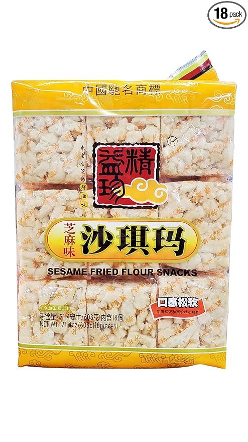 Jing Jih Jen Sachima Soft Flour Cake Sesame Flavor 18 Pieces 608g