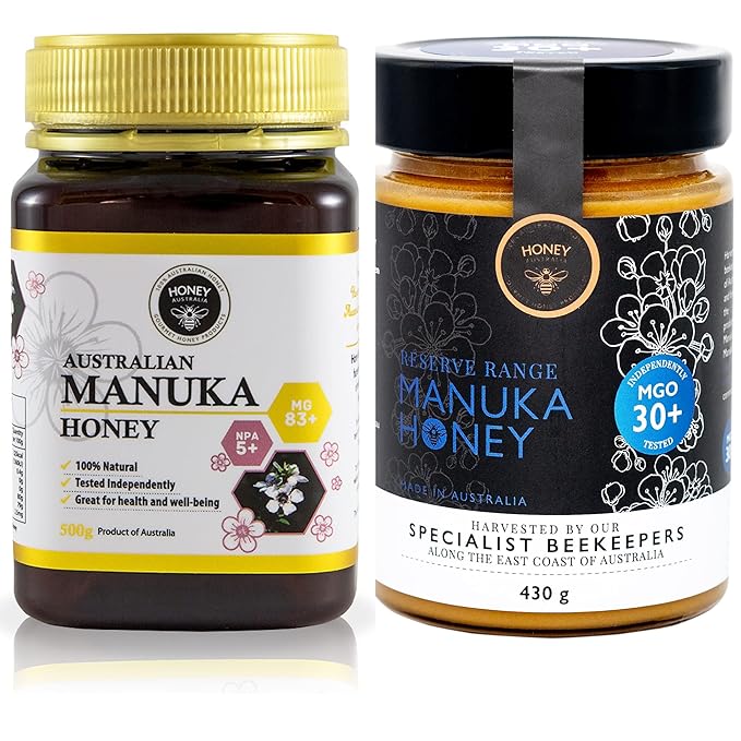 Manuka Honey MGO 83+ 500g and Reserve Range Manuka MGO 30+ 430g Bundle