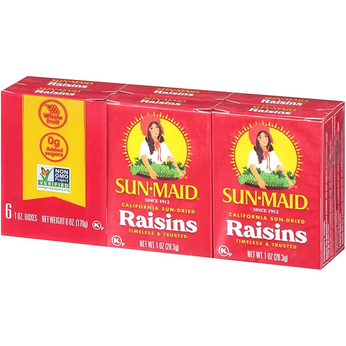 Sun-Maid Raisins Seedless On-The-Go Snacks 1 OZ 6 CT Pack of 3 (18 Total Packs)