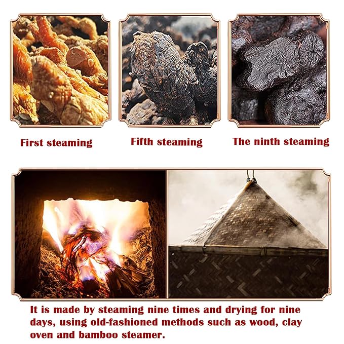 Rhizoma Polygonati Huangjing300g/10.58oz 黄精 Chinese Traditional Method Wild Polygonatum Sibiricum Huang Jing Tea Kidney Tea for Natural Cleanse Women &amp Men 制黄精 九蒸九晒