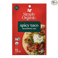 Simply Organic Spicy Taco Seasoning Mix Gluten Free Certified Organic Kosher Vegan Vegetarian Pure Flavor for Tacos Stir-Fries Mexican Dishes and More | 1.13 Ounce (Pack of 12)