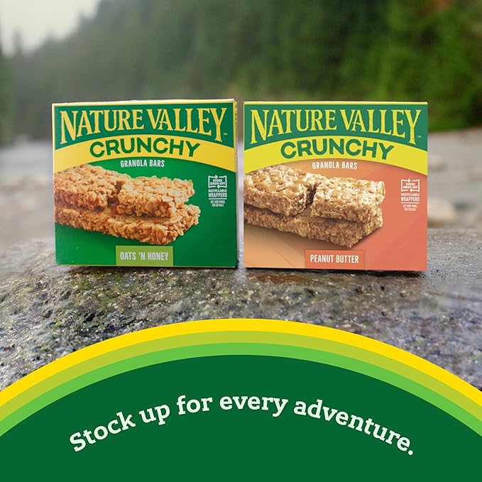 Nature Valley Crunchy Granola Bars Peanut Butter 12 Bars 8.94 OZ (6 Pouches) (Pack of 6)