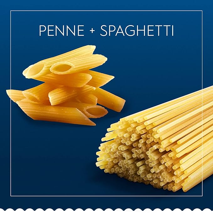 Barilla Penne &amp Spaghetti Pasta Variety Pack 16 oz. Boxes - Non-GMO Made with Durum Wheat Semolina - Kosher Certified (Pack of 24)