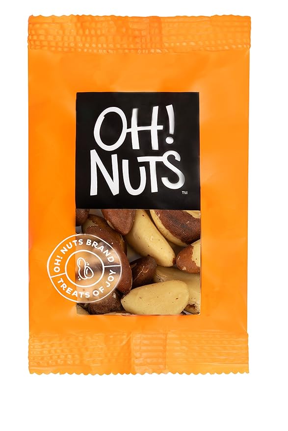 Oh! Nuts Brazil Nuts Raw Individual Nut Snacks for On-the-Go - 12 Convenient Nut Snacks for School - Bulk Nuts Variety - Individual Packs (1.5 oz Each)