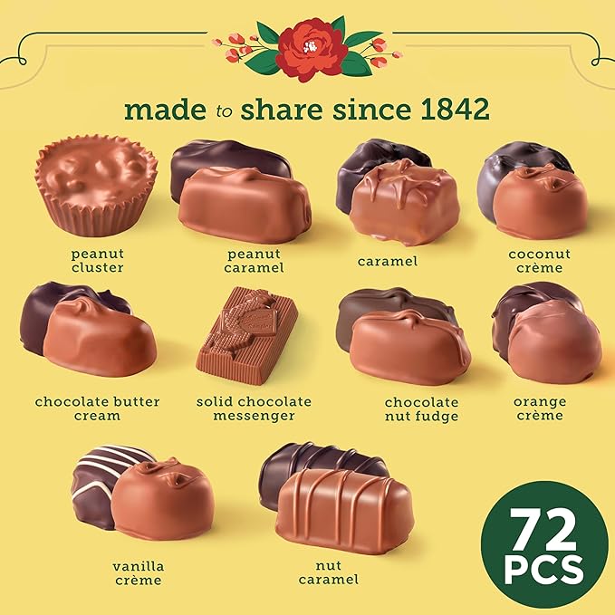 WHITMAN'S SAMPLER Assorted Milk &amp Dark Chocolate Candy Gift Box 36 oz.