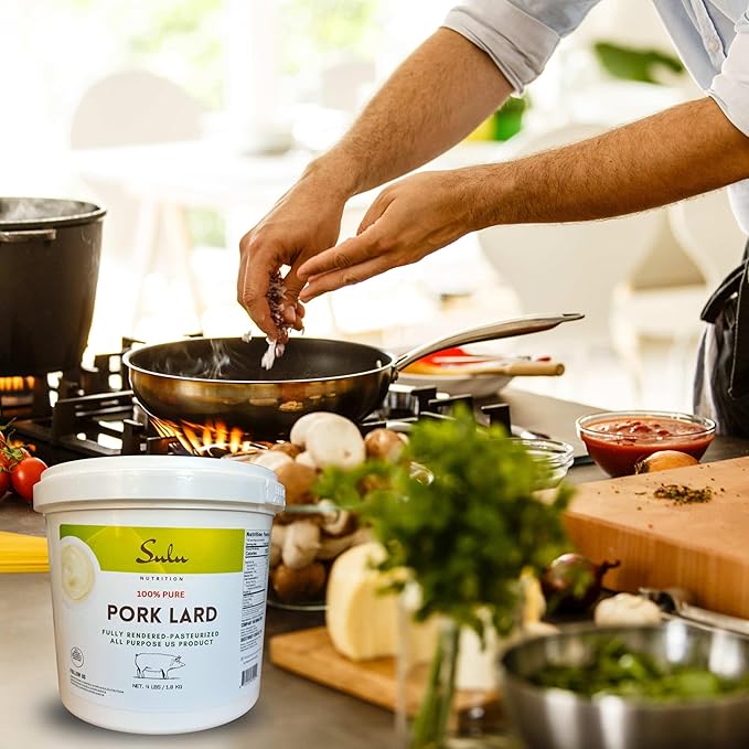 4 LBS Fully Rendered Pork Lard-Ready to Eat-All Purpose-Keto-Paleo Friendly