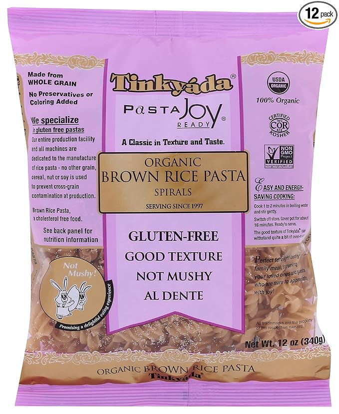 Brown Rice Spiral Pasta Organic 12 Ounces (Case of 12)