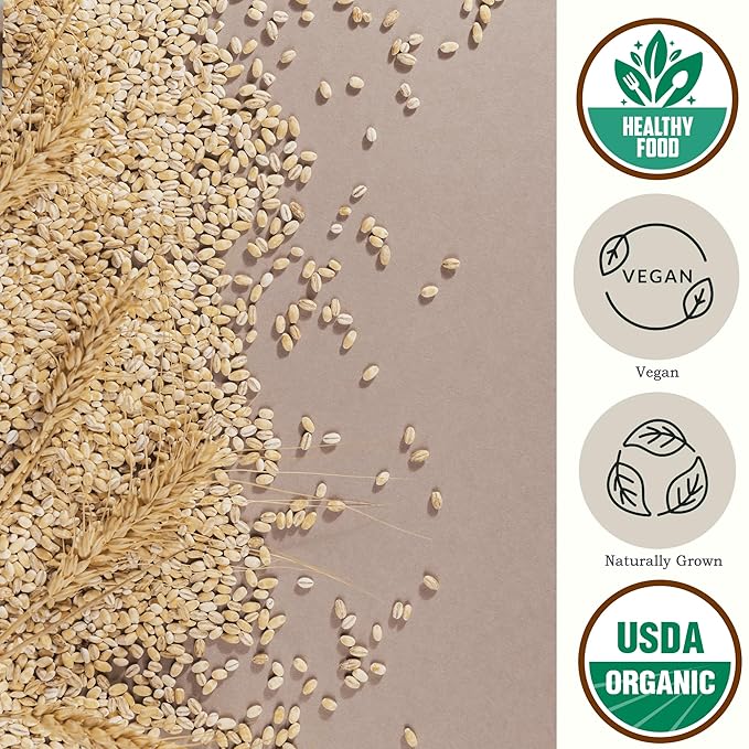 Be Still Farms Organic Pearl Barley Grain (2.8lb) - Pearled Barley Seeds for Soup Pot in Bulk - Not Hulled | Similar to Hulless Barley | Quick Cook Barley for Porridge Cereal | USDA Organic | Vegan