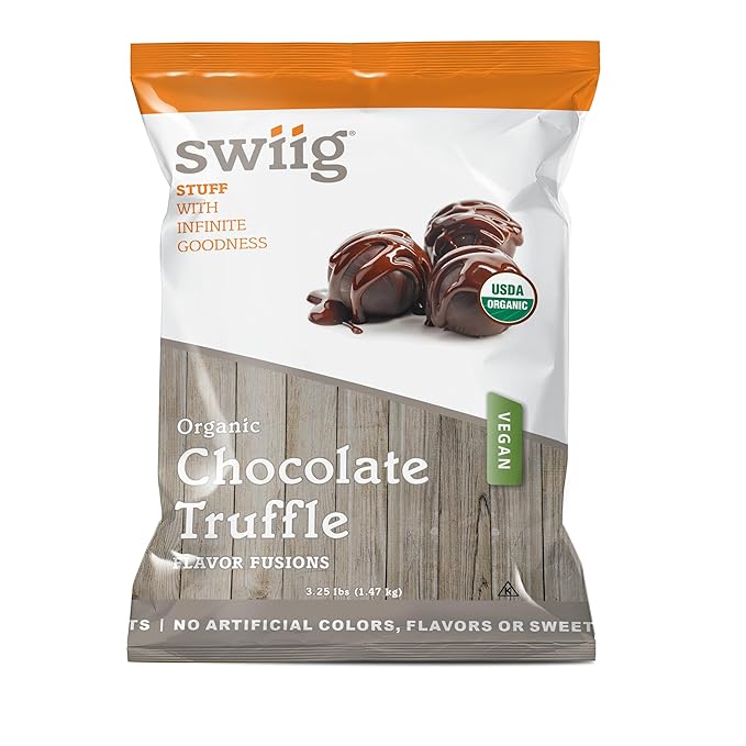 swiig Flavor Fusion Organic Chocolate Truffle Vegan No GMO Ingredients No Artificial Colors Flavors or Sweeteners No Gluten 3.25 lbs Bag