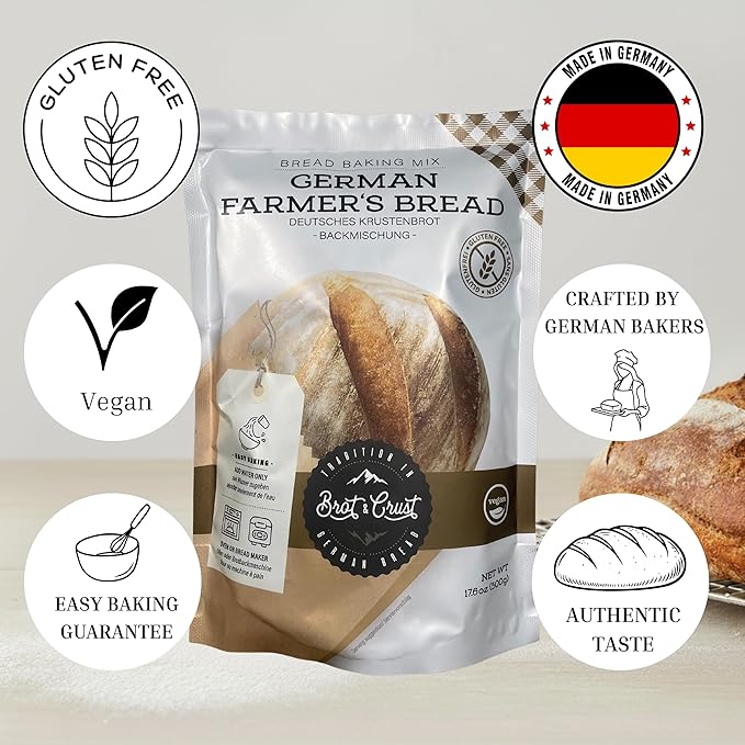 Brot &amp Crust Gluten Free Bread Mixes | 5 Piece Value Pack | Vegan &amp Gluten Free Flour Mix | Made in Germany | Oven &amp Bread Machine