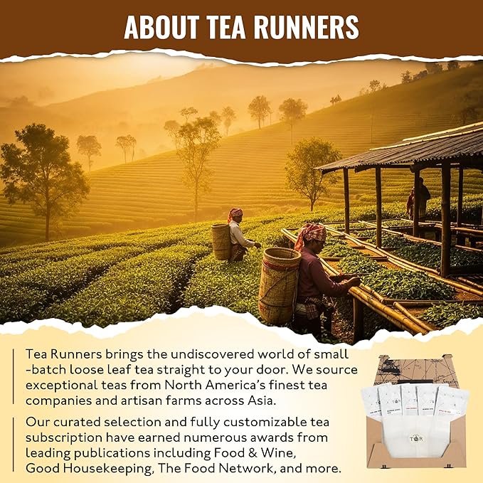 Tea Runners Chai Tea Variety Pack – Apple Pie Bourbon Barrel Chai Rooibos Mumbai Rise and Chai – Loose Leaf Tea Sampler – Spiced Black &amp Rooibos Blends – 0.75 oz Each Pack of 5