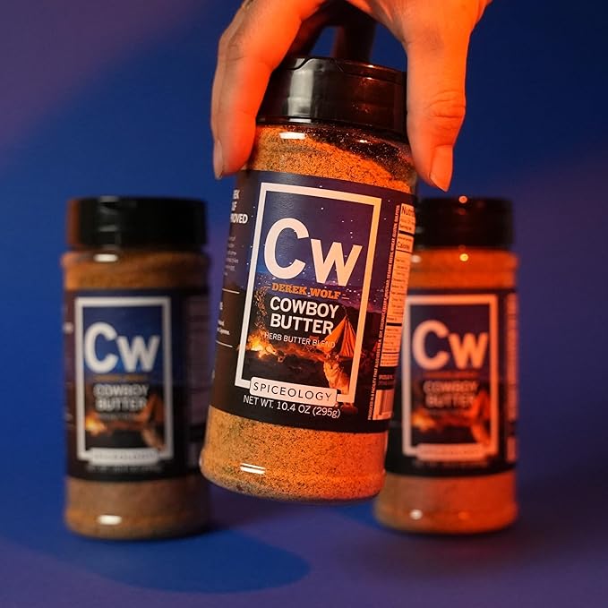 Spiceology – Derek Wolf Cowboy Butter Seasoning – Bold &amp Buttery Blend with Garlic Smoked Paprika &amp Mustard – Perfect for Beef Brisket Pork Chops Chicken Thighs &amp Steak – 10.4 oz