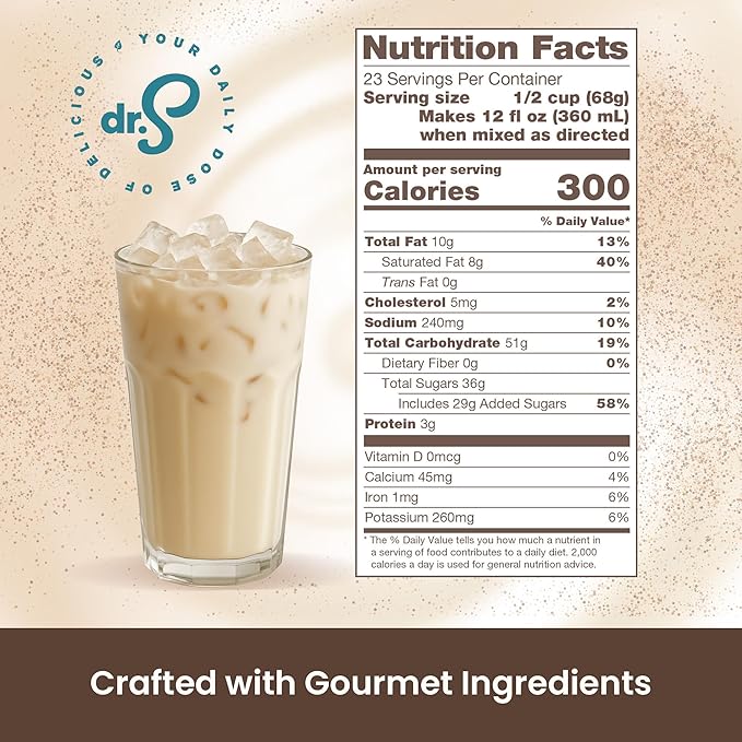 Dr. Smoothie Café Essentials Cream Base – No Artificial Colors Flavors or Sweeteners – Shelf Stable – Caffeine-Free – Great for Hot Iced &amp Frozen Frappes (3.5 lb Bag 30 Servings)