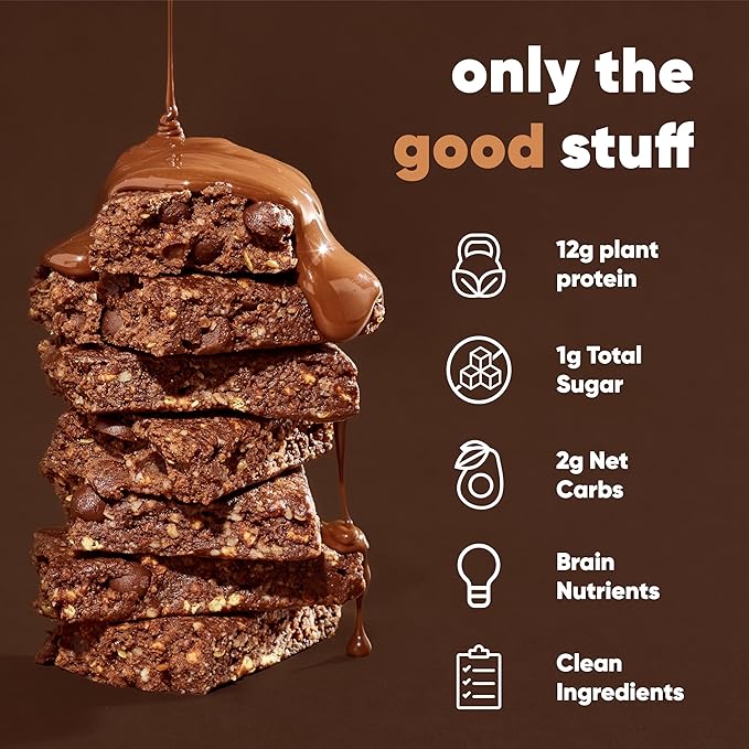 IQBAR Clean Plant Protein Bars - Chocolate Sea Salt - 24 Count - Keto Vegan High Fiber Gluten and Dairy Free Low Sugar Snack - Brain and Body Nutrients for Focus Energy Meal Replacement