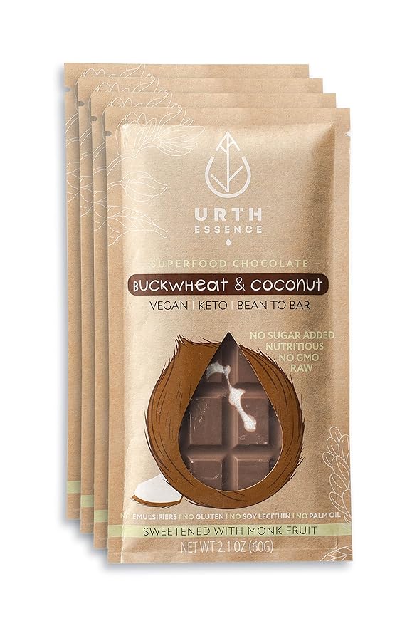 Urth Essence Sugar Free Chocolate Vegan Chocolate Bars | Keto Chocolate | Dairy Free Chocolate| Keto Friendly Food | Healthy Food Vegan Gifts| Organic Chocolate |Gluten Free Snacks (Milk Chocolate Coc