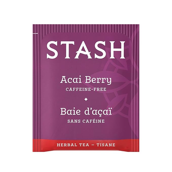 Stash Tea Acai Berry Herbal Tea - Naturally Caffeine Free Non-GMO Project Verified Premium Tea with No Artificial Ingredients 18 Count (Pack of 6) - 108 Bags Total