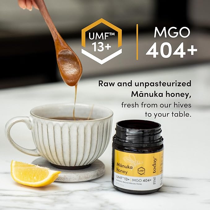 Me Today Manuka Honey UMF 13+/MGO 404+ from New Zealand Authentic Raw &amp Unpasteurized Honey | Raw Manuka Honey for Daily Wellness Support | Delicious Honey Crafted by Bees in 8.8oz