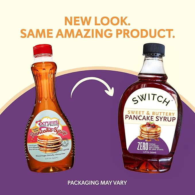 Scrummy Pancake Syrup Sweet &amp Buttery Sugar Free Syrup for Pancakes Waffles &amp More Zero Sugar Zero Net Carbs Diabetic Friendly Keto Vegan Kosher Gluten Free Non-GMO Allulose &amp Or