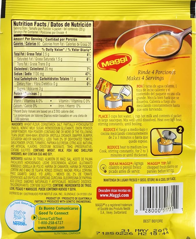 Maggi Creamy Seafood Soup Mix 2.82 Oz (Pack of 12)
