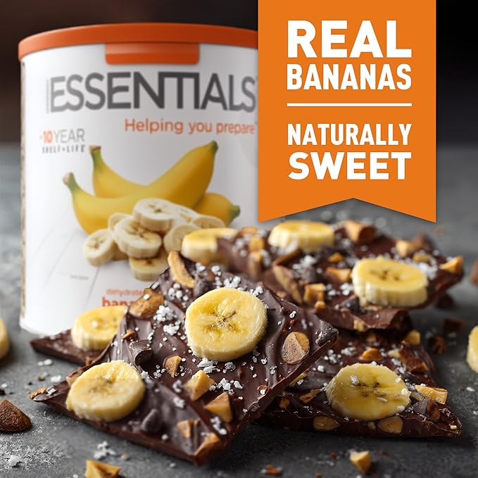 Emergency Essentials Dehydrated Banana Slices Emergency Food Supplies 10-Year Shelf Life 24 Servings