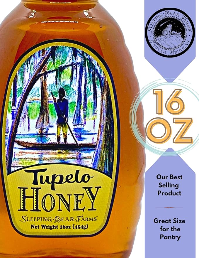 Tupelo Honey 16oz. Bottle- Premium from Sleeping Bear Farms Beekeepers in the Florida Apalachicola River Basin