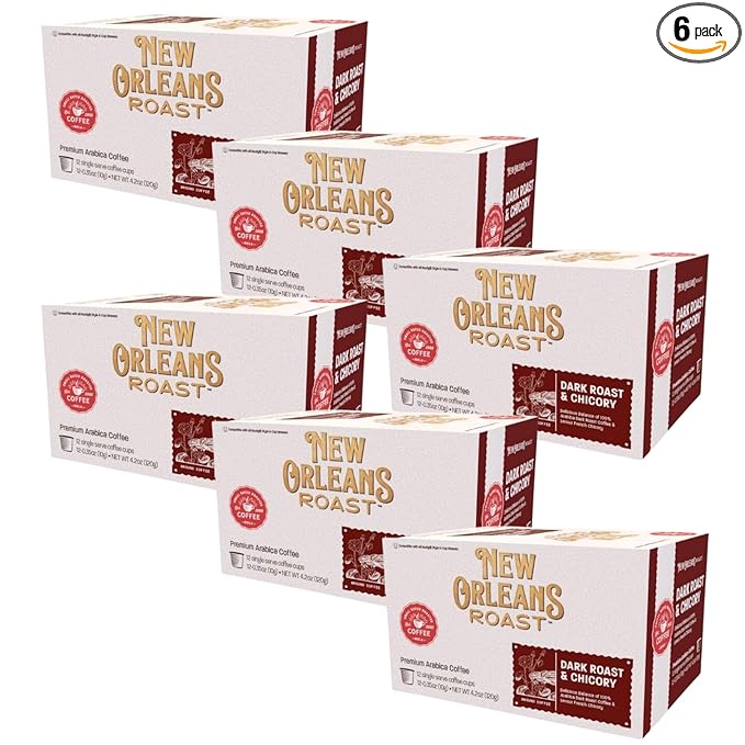 New Orleans Roast - Dark Roast and Chicory 12ct Single Serve (Pack of 6)
